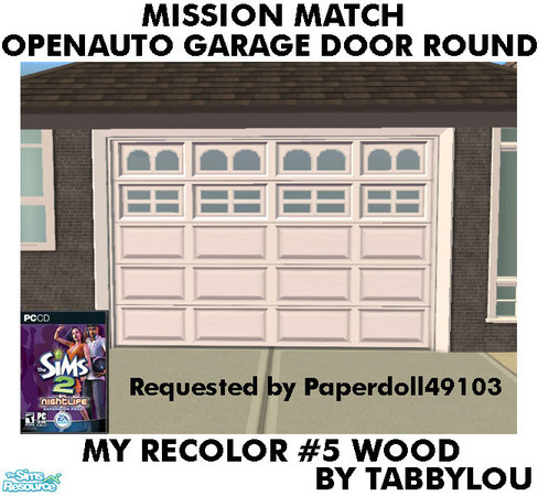 Sims 2 — TL - MM OpenAutoGarageDoorRound Recolor05Wd by TabbyLou — My Recolor #5 Wood recolor of the Round Style Garage