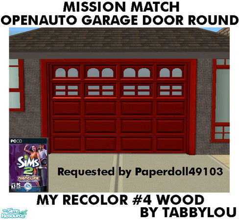 Sims 2 — TL - MM OpenAutoGarageDoorRound Recolor04Wd by TabbyLou — My Recolor #4 Wood recolor of the Round Style Garage
