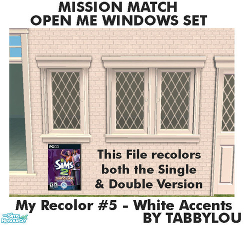 Sims 2 — Tl - MM OpenMeWindows Recolor05WhWd by TabbyLou — My Recolor #5 Wood with White accents in Recolor of Maxis Open