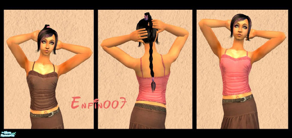 Sims 2 — tops set by enfin007 — brown and pink