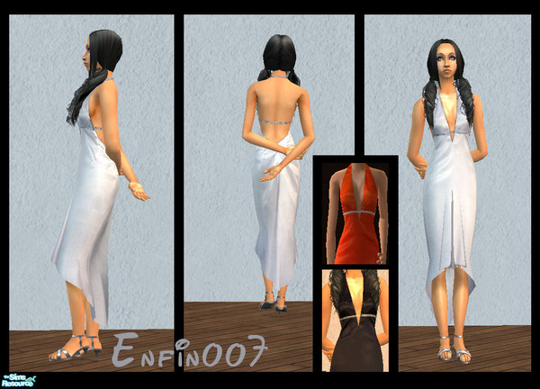 Sims 2 — formal set by enfin007 — black , sliver , orange