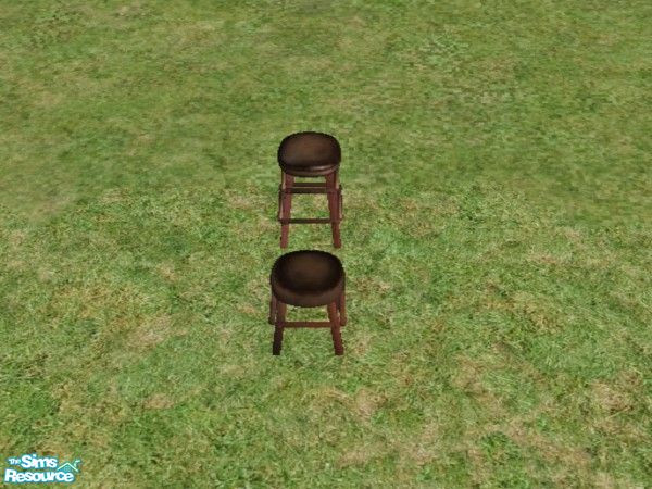 Sims 2 — Buntah short stool to Maxis barstool match - Buntahstool Brownmatch by wee_butterfly — Buntah made such nice