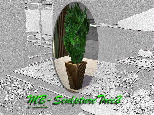 Sims 3 — MB-SculptureTree2 by matomibotaki — MB-SculptureTree2, new plant mesh, pot recolorable, by matomibotaki.
