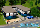 Sims 3 — Eau de Maison by PoisonStreet2 — This house is a modern glass/aqua house. Built above water it's amazing how