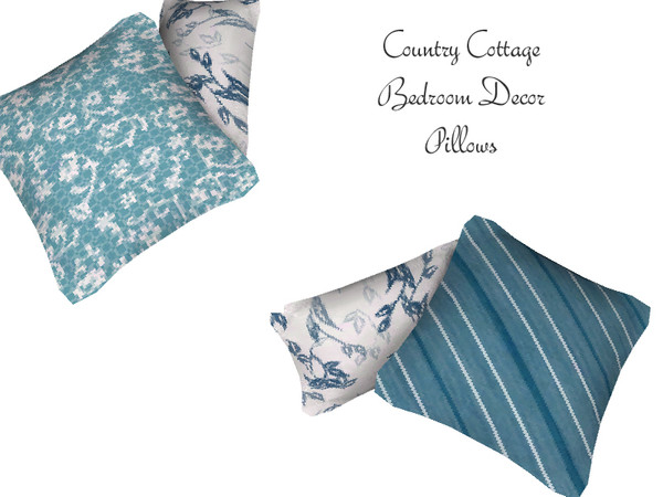 Sims 3 — Country Cottage Decorative Bed Pillows by wolfspryte — part of the Country Cottage Bedroom Collection by