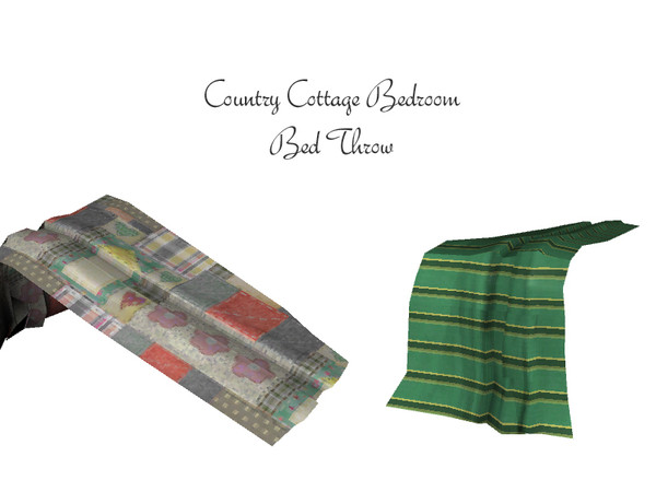 Sims 3 — Country Cottage Bed Throw by wolfspryte — part of the Country Cottage Bedroom Collection by wolfspryte for TSR A