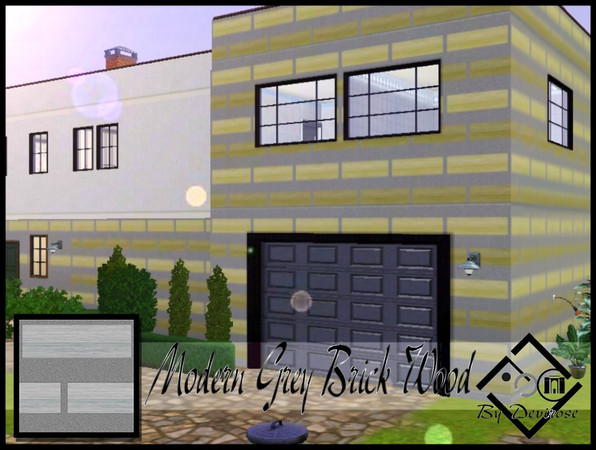 Sims 3 — Modern Grey Brick Wood by Devirose — by Devirose