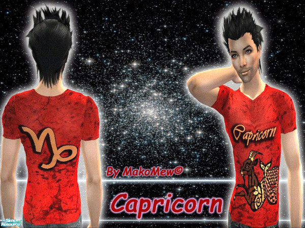 Sims 2 — Capricorn by makomew — T-shirt inspired by the sign of Capricorn. Availabe as everyday for adult males. Hope you