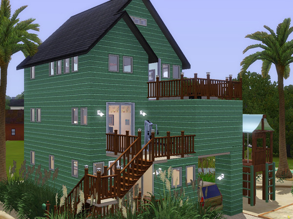 Sims 3 — Colington Way by lizholsimer — This 3-story beach themed house features 3 bedrooms, 2 full baths and a