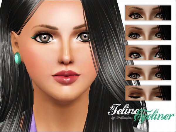 Sims 3 — Feline Eyeliner by TSR Archive — Colorful universal Eyeliner with 4 recolorable channels. Areas: Eye Corner