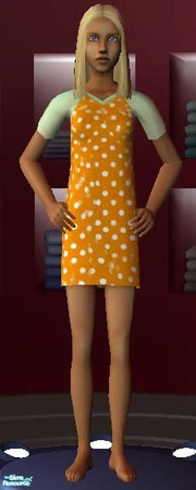 Sims 2 — Teen Polka Dot Night Gowns - Orange by lifedancer2 — Enjoy!