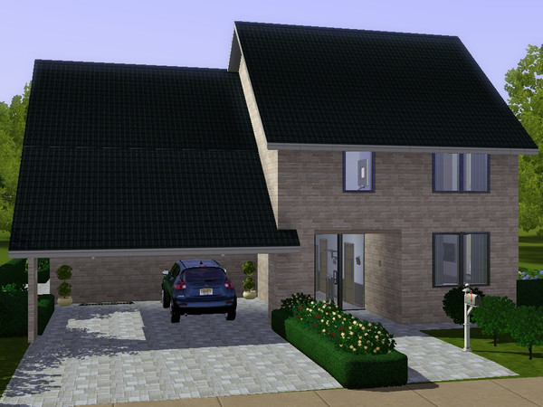 Sims 3 — Sandy by dorienski — Modern family home with 3 bedrooms, a bathroom and a laundry room downstairs and the