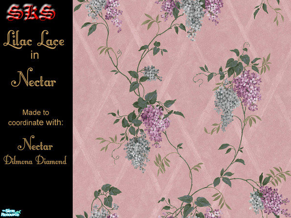 Sims 2 — Lilac Lace - Nectar by 71robert13 — Delicate vines carry an abundance of lilac blossoms up a bamboo lattice