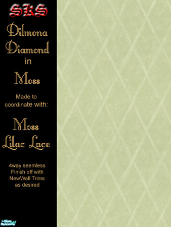 Sims 2 — Dimona Diamond - Moss by 71robert13 — Luxuriously subtle bamboo lattice wallpaper. Coordinate match with Lilac