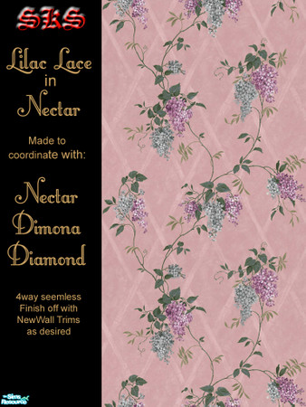 Sims 2 — Lilac Lace - Nectar by 71robert13 — Delicate vines carry an abundance of lilac blossoms up a bamboo lattice