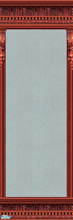 Sims 2 — jsf2 ENKER Aqua by jsf — Aqua, subtely textured, wallpaper is encased in redwood moldings and columns. Please