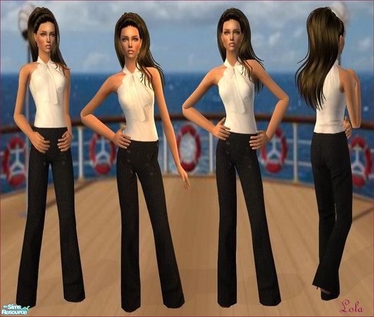 Sims 2 — Ready To Wear Halter Top and Pants by LolaG123 — High fashion casual outfit. An everyday resort look with a