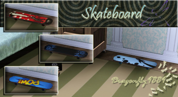 Sims 3 — Skateboard by DragonFly9889 — A skateboard is great decoration for a teenager's room. I'm sure your sim will