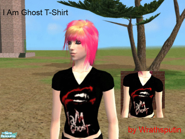 Sims 2 — I Am Ghost T-Shirt by Wrathsputin2 — A T-Shirt for one of my favorite bands! It\'s a very basic edit but I hope