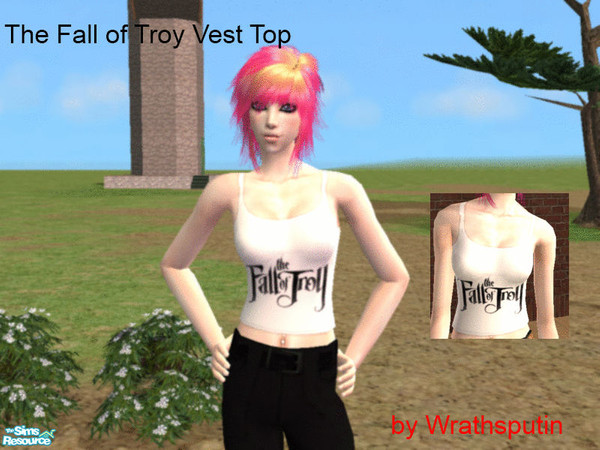 Sims 2 — The Fall of Troy Vest Top by Wrathsputin2 — Yet another band top I\'ve made! I don\'t own the logo in this file