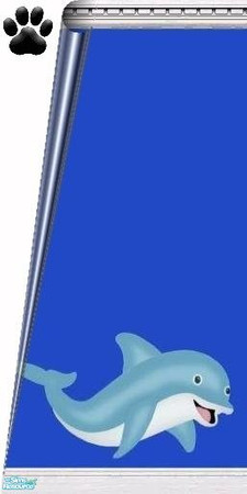 Sims 2 — Dolphin Cove - Walls & Floors - Royal Blue Wall W Dolphin by MinnieMinPin — 