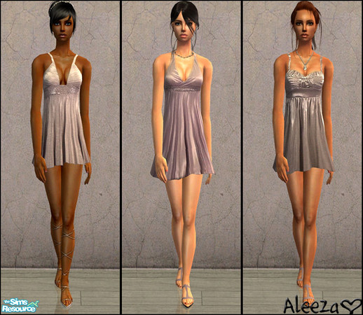 Sims 2 — Silver Star  by Aleeza — A set of 3 new dresses. No EP required. Enjoy!