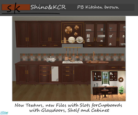 Sims 2 — PB Kitchen Recolors brown by ShinoKCR — Updated on Nov. 08 2008 - Textures for New Meshes 