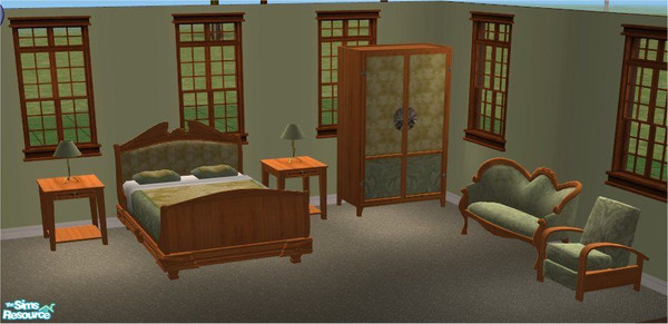 Sims 2 — Midland\'s TC74 Mediteranian Set - Maxis Recolor by midland_04 — 6 pieces all Maxis Recolors, Bed, Armoire, End