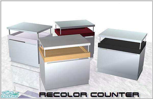 Sims 2 — recolor steelart - B43 Kitchen Counter Steelart2 Red by Birgit43 — 
