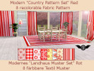 Sims 3 — Modern Country Pattern Set - Red- by engelchen1202 — Modernes Landhaus Muster Set Red 8 faerbbare Textil Muster