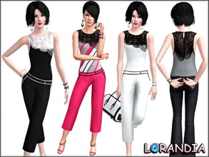 Sims 3 — Designer Set - Blouse, fitted top and pants by LorandiaSims3 — Designer set - Blouse, fitted top and pants for