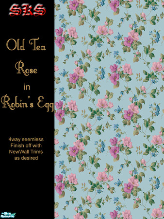 Sims 2 — Old Tea Roses - Robin\'s Egg by 71robert13 — Let old-fashioned tea roses clamber up your walls. By: SKS