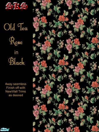 Sims 2 — Old Tea Roses - Black by 71robert13 — Let old-fashioned tea roses clamber up your walls. By: SKS