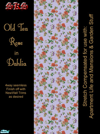 Sims 2 — AL Old Tea Roses - Dahlia by 71robert13 — Let old-fashioned tea roses clamber up your walls. For use with