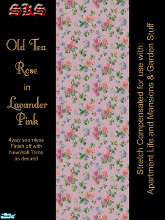Sims 2 — AL Old Tea Roses - Lavander Pink by 71robert13 — Let old-fashioned tea roses clamber up your walls. For use with