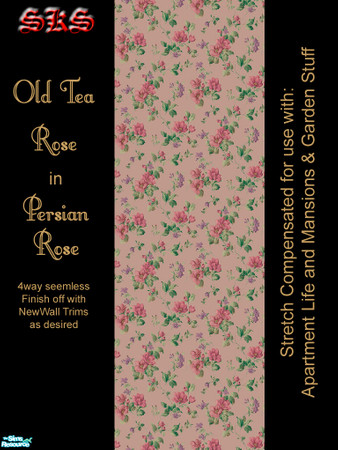 Sims 2 — AL Old Tea Roses - Persian Rose by 71robert13 — Let old-fashioned tea roses clamber up your walls. For use with
