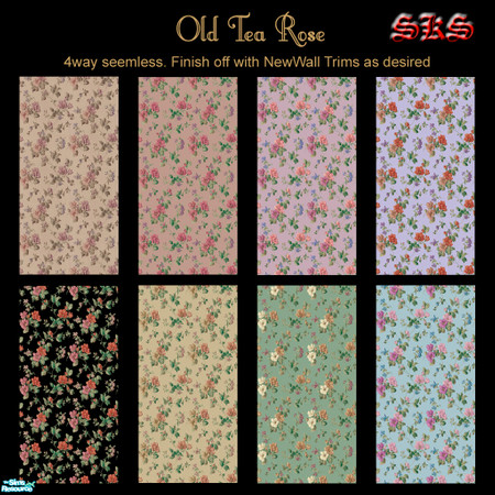 Sims 2 — Old Tea Roses by 71robert13 — Let old-fashioned tea roses clamber up your walls. By: SKS