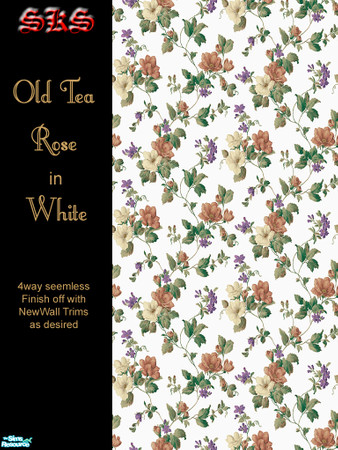 Sims 2 — Pastel Old Tea Roses - White by 71robert13 — Let old-fashioned tea roses clamber up your walls. By: SKS