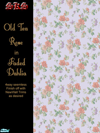Sims 2 — Pastel Old Tea Roses - Faded Dahlia by 71robert13 — Let old-fashioned tea roses clamber up your walls. By: SKS