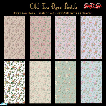 Sims 2 — Pastel Old Tea Roses by 71robert13 — Let old-fashioned tea roses clamber up your walls. By: SKS