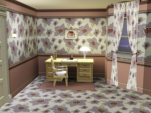 Sims 3 — marcorse_moonwashed pattern by marcorse — A scatter pattern of flowers in two sizes, with an overall mauve/grey