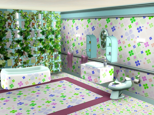 Sims 3 — marcorse_pastel petals pattern by marcorse — A scatter pattern of multi-sized, 4petal stylised flowers in pastel
