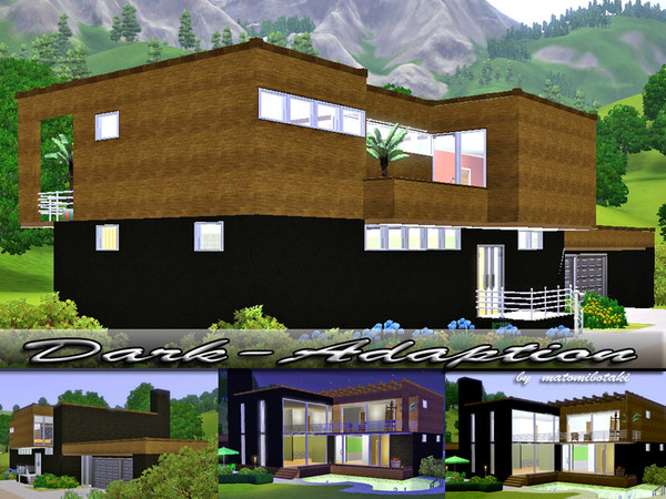 Sims 3 — Dark-Adaption by matomibotaki — Luxury sims3 home in modern style dark colored with lot of wood. Entrance,