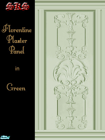 Sims 2 — Florentine Plaster Panels - Green by 71robert13 — Sculpted plaster panel for that ultra palatial style. By: SKS