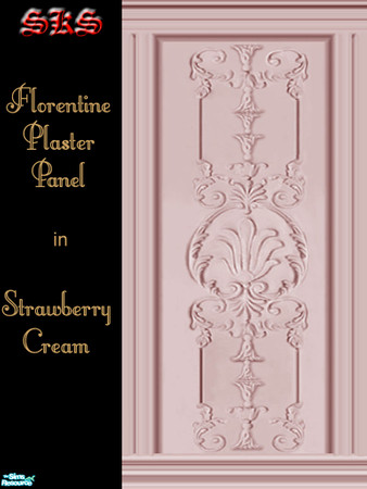 Sims 2 — Florentine Plaster Panels - Strawberry Cream by 71robert13 — Sculpted plaster panel for that ultra palatial