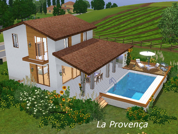 Sims 3 —  by philo — 3 bedrooms, 2 bathrooms and a separate toilet on the second floor, a swimming pool, an outdoor