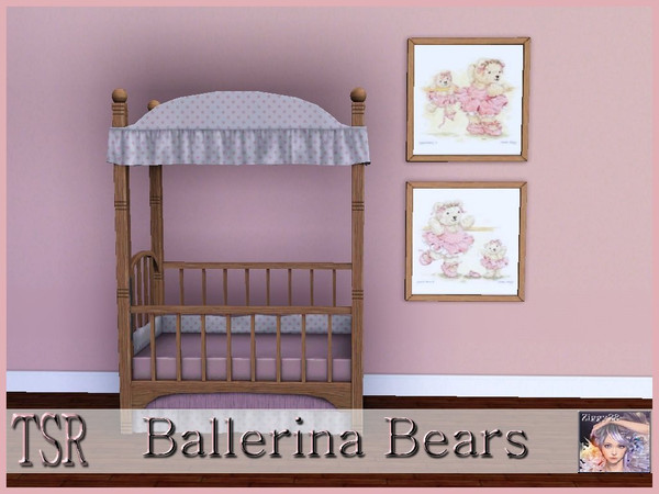 Sims 3 — Ballerina Bears by ziggy28 — Two very cute paintings by the artist Sarah Bengry. Recolourable frame. One file