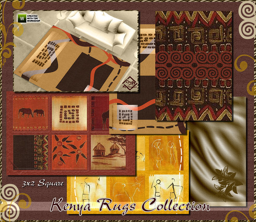 Sims 3 — Kenya Rugs Collection by Devirose — by Devirose-A magnificent set of African-themed rugs. (5 files in 1)
