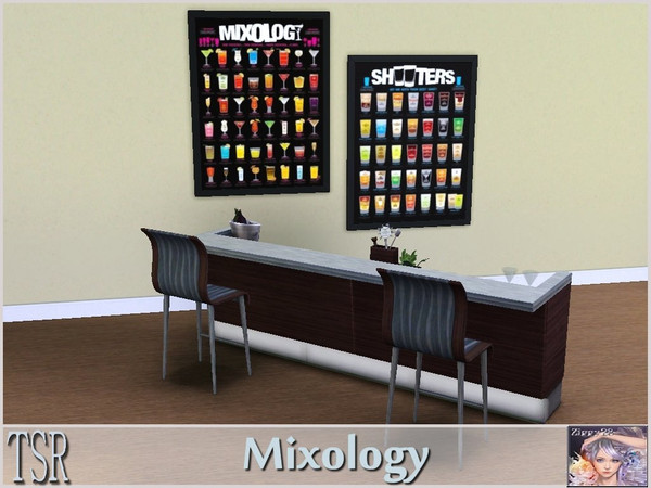 Sims 3 — Mixology & Shooters by ziggy28 — Mixology and Shooters posters for your sims. Recolourable frame. One file