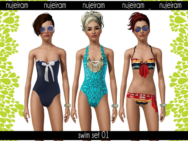 Sims 3 — Nujeiram Swim Set 01 by nujeiram — Amazing simple swim suits.